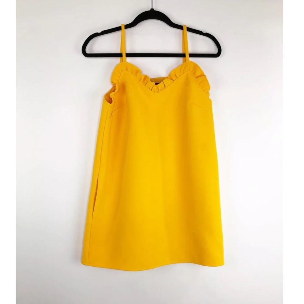 TOPSHOP Ruffle Trim Shift Mini Dress - Picture 2 of 6